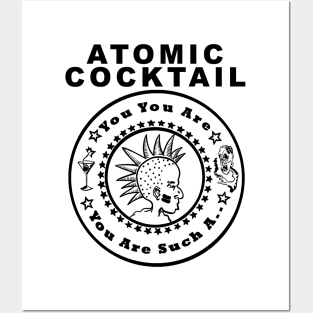 Atomic Cocktail Circle Black Posters and Art